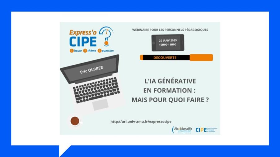 Express’o CIPE #039 (webinaire) – L’IA générative en formation : mais pour quoi faire ?