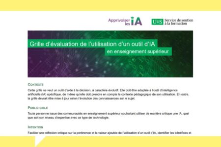 Grille d’évaluation de l’utilisation d’un outil d’intelligence artificielle en enseignement supérieur