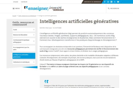 Université de Bordeaux — Des ressources pour enseigner avec les IA génératives