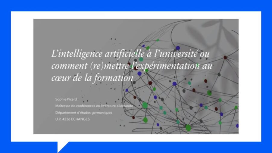 L’intelligence artificielle à l’université ou comment (re)mettre l’expérimentation au cœur de la formation